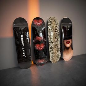 4PCS Modern Art Skateboard Deck Set, Premium 7-Ply Maple, Wall Decor