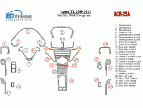 Acura TL 2009 - 2014 Dash Trim Kit