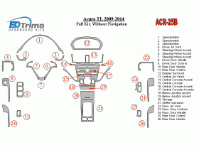 Acura TL 2009 - 2014 Dash Trim Kit