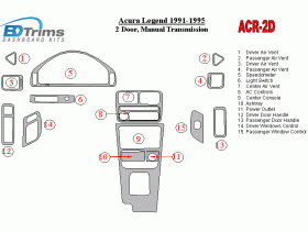 Acura Legend 1991 - 1995 Dash Trim Kit