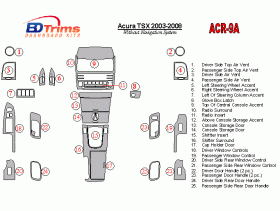 Acura TSX 2003 - 2008 Dash Trim Kit
