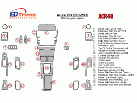 Acura TSX 2003 - 2008 Dash Trim Kit