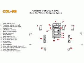 Cadillac CTS 2003 - 2007 Dash Trim Kit