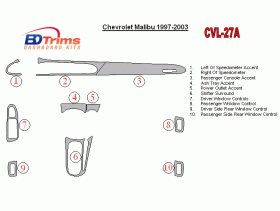 Chevrolet Malibu 1997 - 2003 Dash Trim Kit