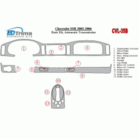 Chevrolet SSR 2003 - 2006 Dash Trim Kit