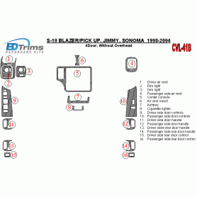 GMC Sonoma 1998 - 2004 Dash Trim Kit