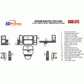 Dodge Dakota 2002 - 2004 Dash Trim Kit