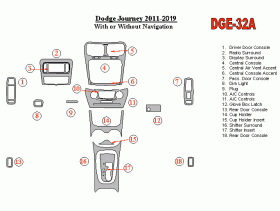 Dodge Journey 2011 - 2019 Dash Trim Kit