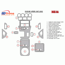 Dodge Viper 1997 - 2002 Dash Trim Kit