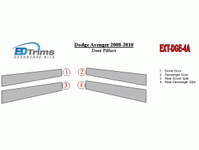 Dodge Avenger 2008-2010 Exterior Door Pillars