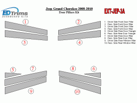 Jeep Grand Cherokee 2008-2010 Exterior Door Pillars