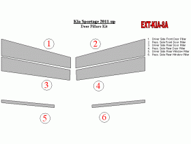 KIA Sportage 2011-UP Exterior Door Pillars