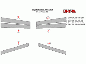 Toyota Sienna 2004-2010 Exterior Door Pillars