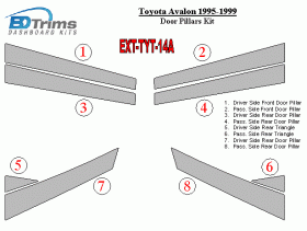 Toyota Avalon 1995-1999 Exterior Door Pillars