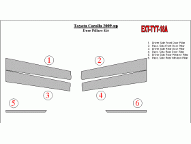 Toyota Corolla 2009-UP Exterior Door Pillars