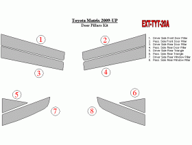 Toyota Matrix 2009-UP Exterior Door Pillars