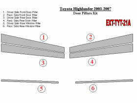 Toyota Highlander 2003-2007 Exterior Door Pillars