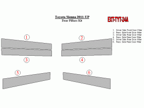 Toyota Sienna 2011-UP Exterior Door Pillars