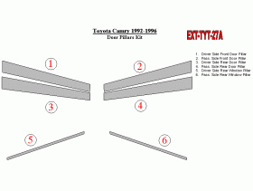 Toyota Camry 1992-1996 Exterior Door Pillars