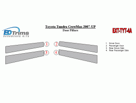 Toyota Tundra 2007-UP Exterior Door Window Pillar Post Cover Trim