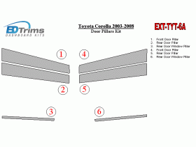 Toyota Corolla 2003-2008 Exterior Door Pillars