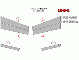 Volvo S60 2011-UP Exterior Door Pillars