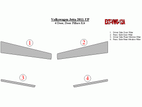 Volkswagen Jetta 2011-UP Exterior Door Pillars