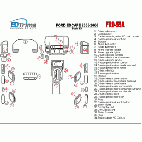 Ford Escape 2005 - 2006 Dash Trim Kit