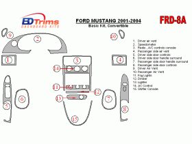 Ford Mustang 2001 - 2004 Dash Trim Kit