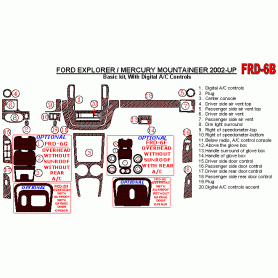 Mercury Mountaineer 2002 - 2004 Dash Trim Kit