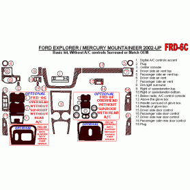 Mercury Mountaineer 2002 - 2004 Dash Trim Kit