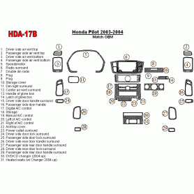 Honda Pilot 2003 - 2004 Dash Trim Kit