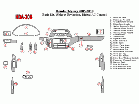 Honda Odyssey 2005 - 2010 Dash Trim Kit