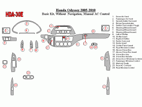 Honda Odyssey 2005 - 2010 Dash Trim Kit