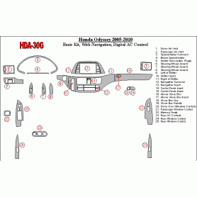 Honda Odyssey 2005 - 2010 Dash Trim Kit