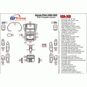 Honda Pilot 2006 - 2008 Dash Trim Kit