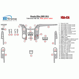 Honda Pilot 2009 - 2011 Dash Trim Kit