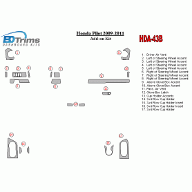 Honda Pilot 2009 - 2011 Dash Trim Kit