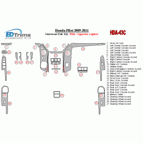 Honda Pilot 2009 - 2011 Dash Trim Kit