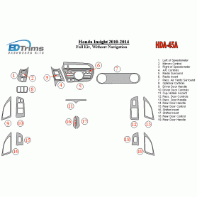 Honda Insight 2010 - 2014 Dash Trim Kit