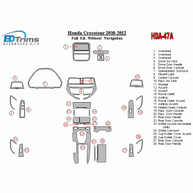 Honda CrossTour 2010 - 2012 Dash Trim Kit