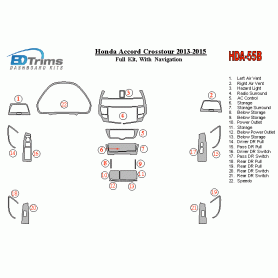 Honda CrossTour 2013 - 2015 Dash Trim Kit