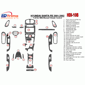 Hyundai Santa Fe 2001 - 2002 Dash Trim Kit