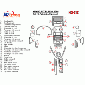 Hyundai Tiburon 2006 - 2006 Dash Trim Kit