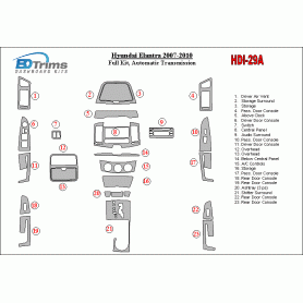 Hyundai Elantra 2007 - 2010 Dash Trim Kit