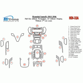 Hyundai Santa Fe 2013 - 2016 Dash Trim Kit