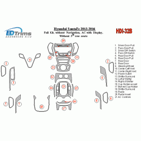 Hyundai Santa Fe 2013 - 2016 Dash Trim Kit