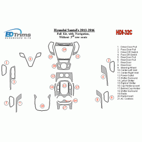 Hyundai Santa Fe 2013 - 2016 Dash Trim Kit