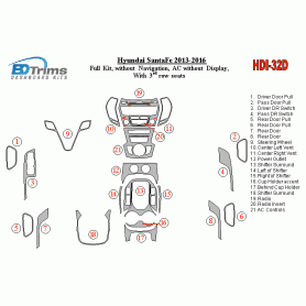 Hyundai Santa Fe 2013 - 2016 Dash Trim Kit