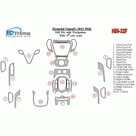 Hyundai Santa Fe 2013 - 2016 Dash Trim Kit